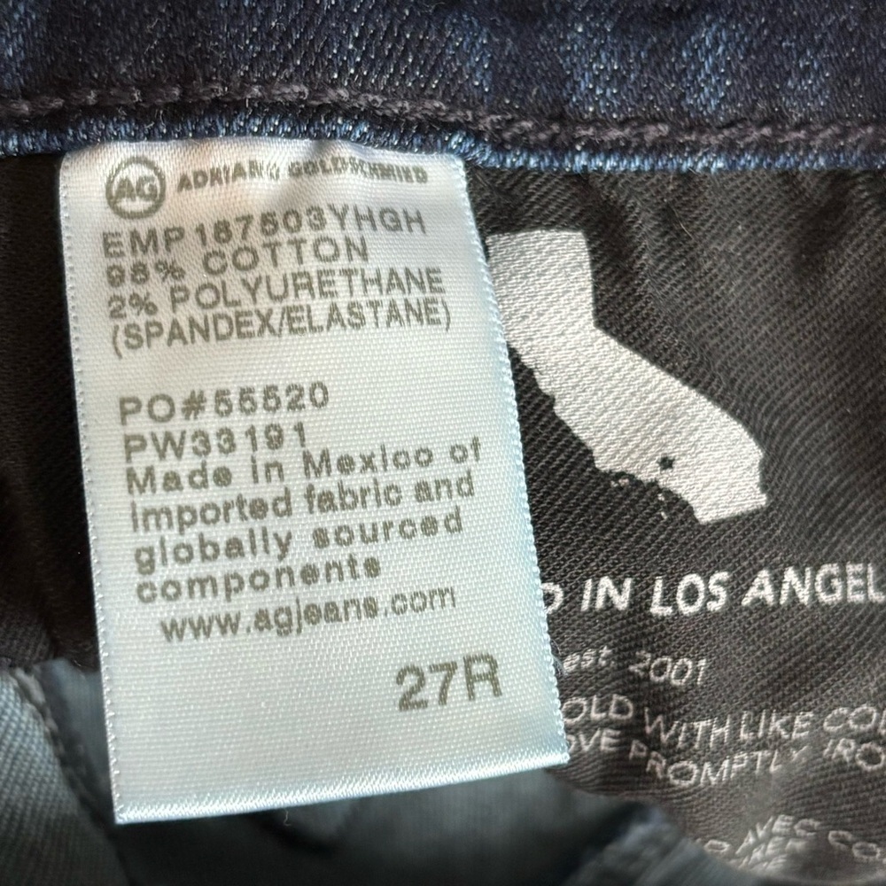 AG Adriano Goldschmied Mari Slim Straight Dark Wash Denim Jeans, size 27R - Picture 11 of 13